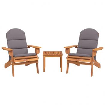 3-tlg. Garten-Lounge-Set Adirondack Massivholz Akazie