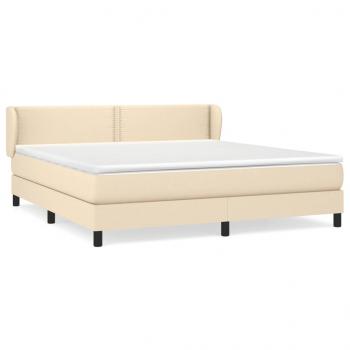 Boxspringbett mit Matratze Creme 160x200 cm Stoff