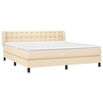 Boxspringbett mit Matratze Creme 160x200 cm Stoff