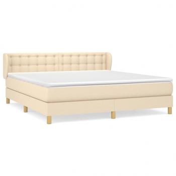 Boxspringbett mit Matratze Creme 160x200 cm Stoff