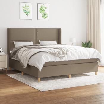 ARDEBO.de - Boxspringbett mit Matratze Taupe 180x200 cm Stoff