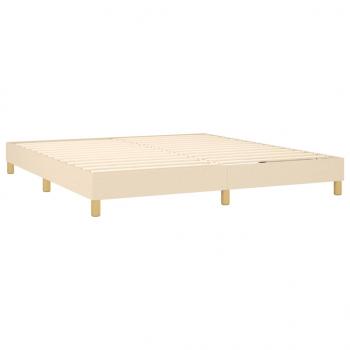 Boxspringbett mit Matratze Creme 160x200 cm Stoff