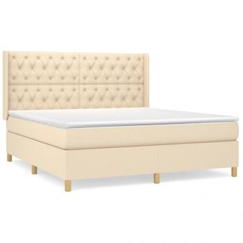 Boxspringbett mit Matratze Creme 160x200 cm Stoff