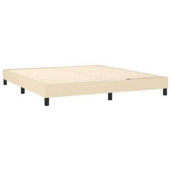 Boxspringbett mit Matratze Creme 160x200 cm Stoff