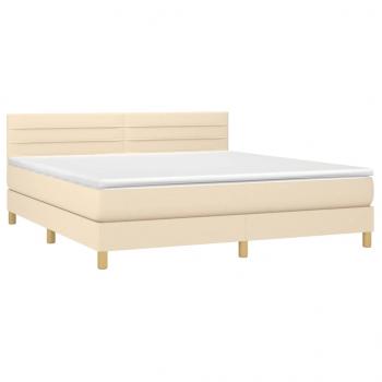 Boxspringbett mit Matratze Creme 160x200 cm Stoff