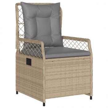 5-tlg. Garten-Essgruppe mit Kissen Beige Poly Rattan