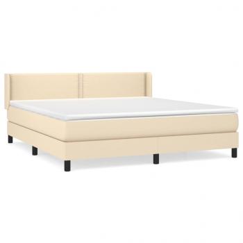 Boxspringbett mit Matratze Creme 160x200 cm Stoff