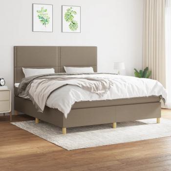 ARDEBO.de - Boxspringbett mit Matratze Taupe 180x200 cm Stoff