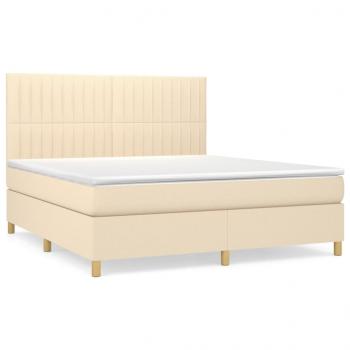 Boxspringbett mit Matratze Creme 160x200 cm Stoff