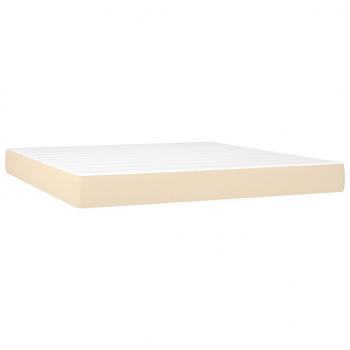 Boxspringbett mit Matratze & LED Creme 160x200 cm Stoff