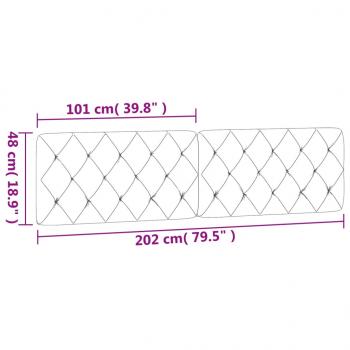 Kopfteil-Kissen Blau 200 cm Samt