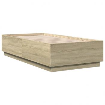 Bettgestell mit LED Sonoma-Eiche 75x190 cm Holzwerkstoff