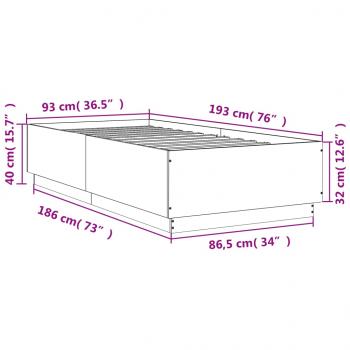 Bettgestell Schwarz 90x190 cm Holzwerkstoff