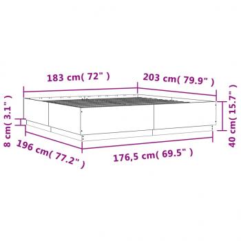 Bettgestell Weiß 180x200 cm Holzwerkstoff