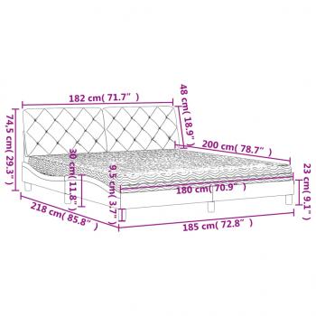 Bett mit Matratze Schwarz 180x200 cm Samt