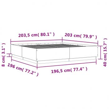 Bettgestell Weiß 200x200 cm Holzwerkstoff