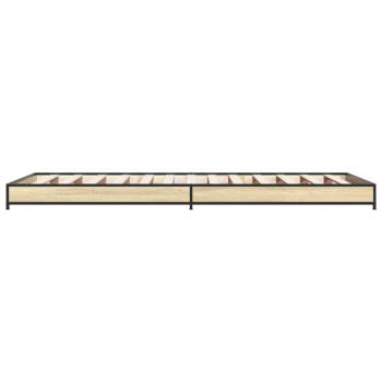 Bettgestell Sonoma-Eiche 75x190 cm Holzwerkstoff und Metall