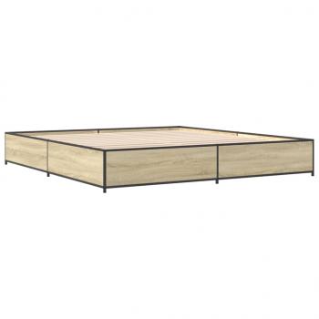 Bettgestell Sonoma-Eiche 180x200 cm Holzwerkstoff und Metall