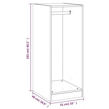 Kleiderschrank Betongrau 48x41x102 cm Holzwerkstoff