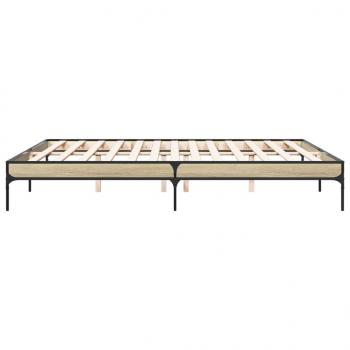 Bettgestell Sonoma-Eiche 180x200 cm Holzwerkstoff und Metall