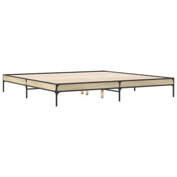 Bettgestell Sonoma-Eiche 180x200 cm Holzwerkstoff und Metall