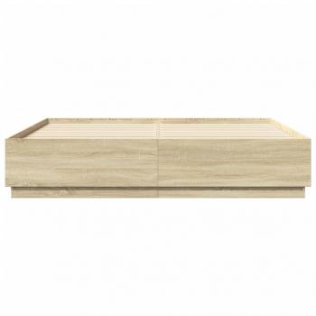 Bettgestell Sonoma-Eiche 200x200 cm Holzwerkstoff