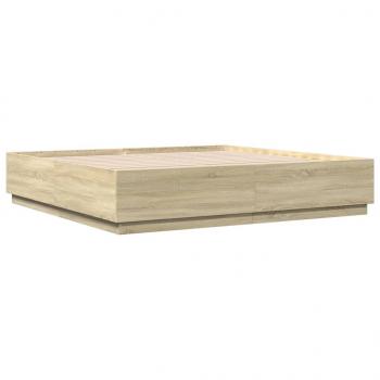 Bettgestell Sonoma-Eiche 200x200 cm Holzwerkstoff