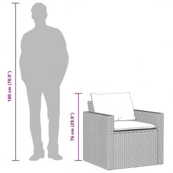 4-tlg. Garten-Sofagarnitur mit Kissen Grau Poly Rattan