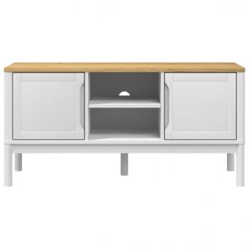 TV-Schrank FLORO Weiß 114x43x55 cm Massivholz Kiefer