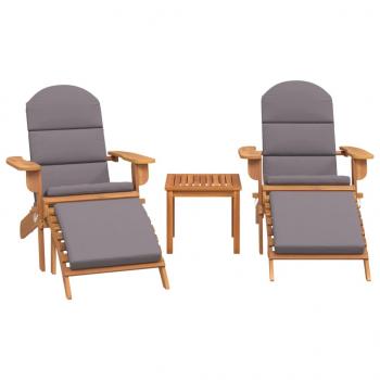 3-tlg. Garten-Lounge-Set Adirondack Massivholz Akazie