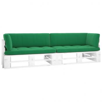 ARDEBO.de - 2-Sitzer-Palettensofa Weiß Imprägniertes Kiefernholz