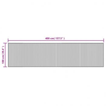 Teppich Rechteckig Hell Natur 100x400 cm Bambus