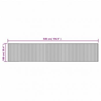 Teppich Rechteckig Schwarz 100x500 cm Bambus