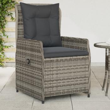 ARDEBO.de - Gartensessel 2 Stk. Verstellbar Grau Poly Rattan