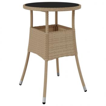 5-tlg. Garten-Essgruppe mit Kissen Beige Poly Rattan und Glas