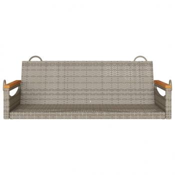 Hängebank Grau 109x62x40 cm Poly Rattan