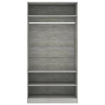 Kleiderschrank Betongrau 100x50x200 cm Holzwerkstoff