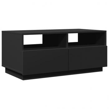 Couchtisch mit LED-Leuchten Schwarz 90x49x40 cm