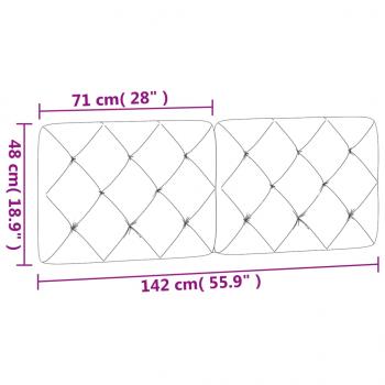 Kopfteil-Kissen Hellgrau 140 cm Samt