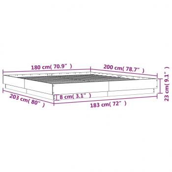 Bettgestell Schwarz 180x200 cm Holzwerkstoff