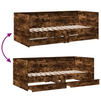 Tagesbett mit Schubladen Räuchereiche 90x200 cm Holzwerkstoff