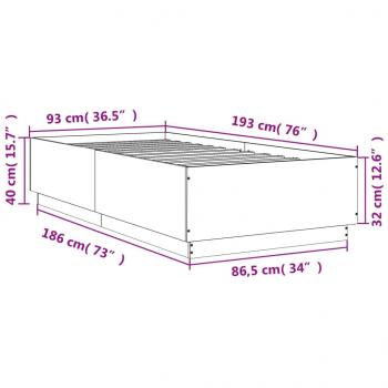 Bettgestell Weiß 90x190 cm Holzwerkstoff