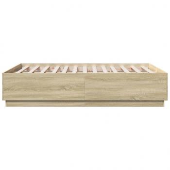 Bettgestell Sonoma-Eiche 135x190 cm Holzwerkstoff