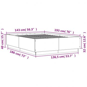 Bettgestell Sonoma-Eiche 140x190 cm Holzwerkstoff