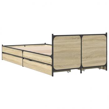 Bettgestell mit Schubladen Sonoma-Eiche 75x190 cm Holzwerkstoff