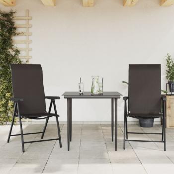 ARDEBO.de - Gartenstühle 2 Stk. Klappbar Schwarz Kaffeebraun Poly Rattan