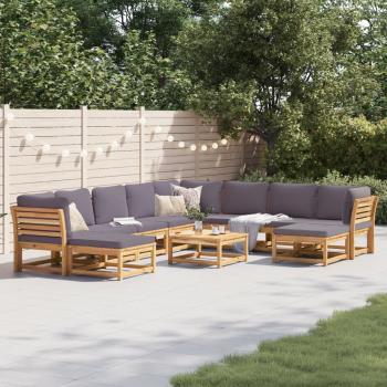 ARDEBO.de - 11-tlg. Garten-Lounge-Set mit Kissen Massivholz Akazie