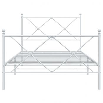 Bettgestell mit Kopf- und Fußteil Metall Weiß 100x190 cm