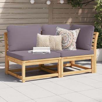 ARDEBO.de - 2-tlg. Garten-Lounge-Set mit Kissen Massivholz Akazie