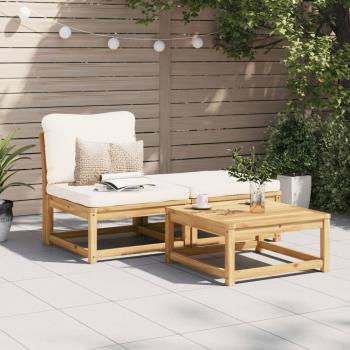 ARDEBO.de - 3-tlg. Garten-Lounge-Set mit Kissen Massivholz Akazie